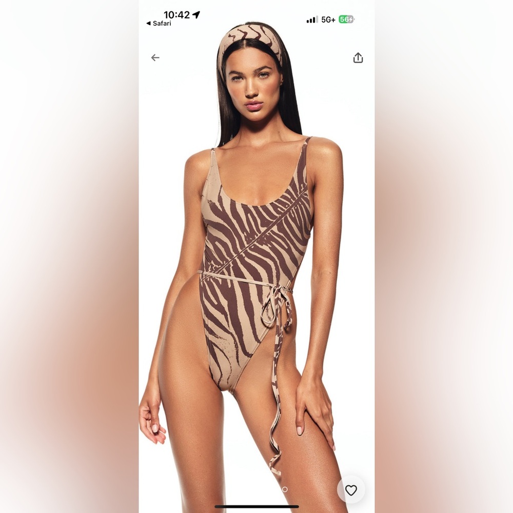 ROBERTO CAVALLI X SKIMS
Tie Waist One Piece Brown Tan Zebra print SOLD OUT